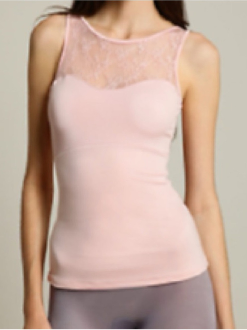 SPANX Blush Pink Lace Yoke Camisole